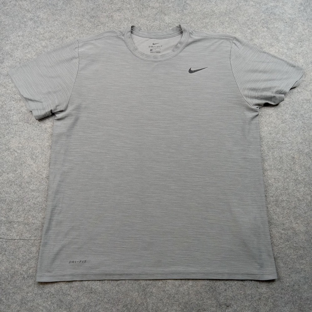 Nike Dri-FIT Shirt‎ Mens Large Gray Heather Short Sleeve Athletic Training